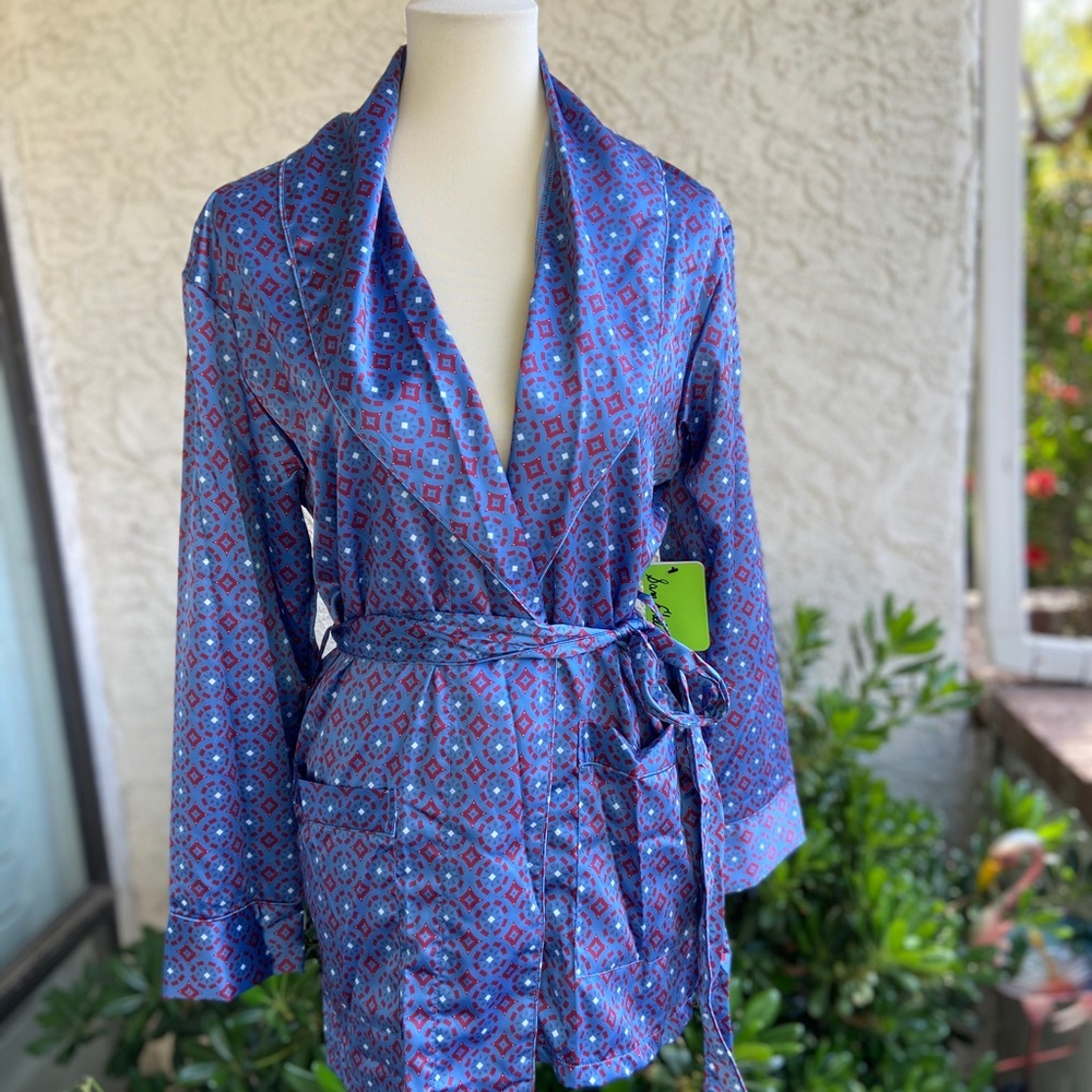Sam Edelman Blue and Red Patterned Robe - Picture 7 of 7